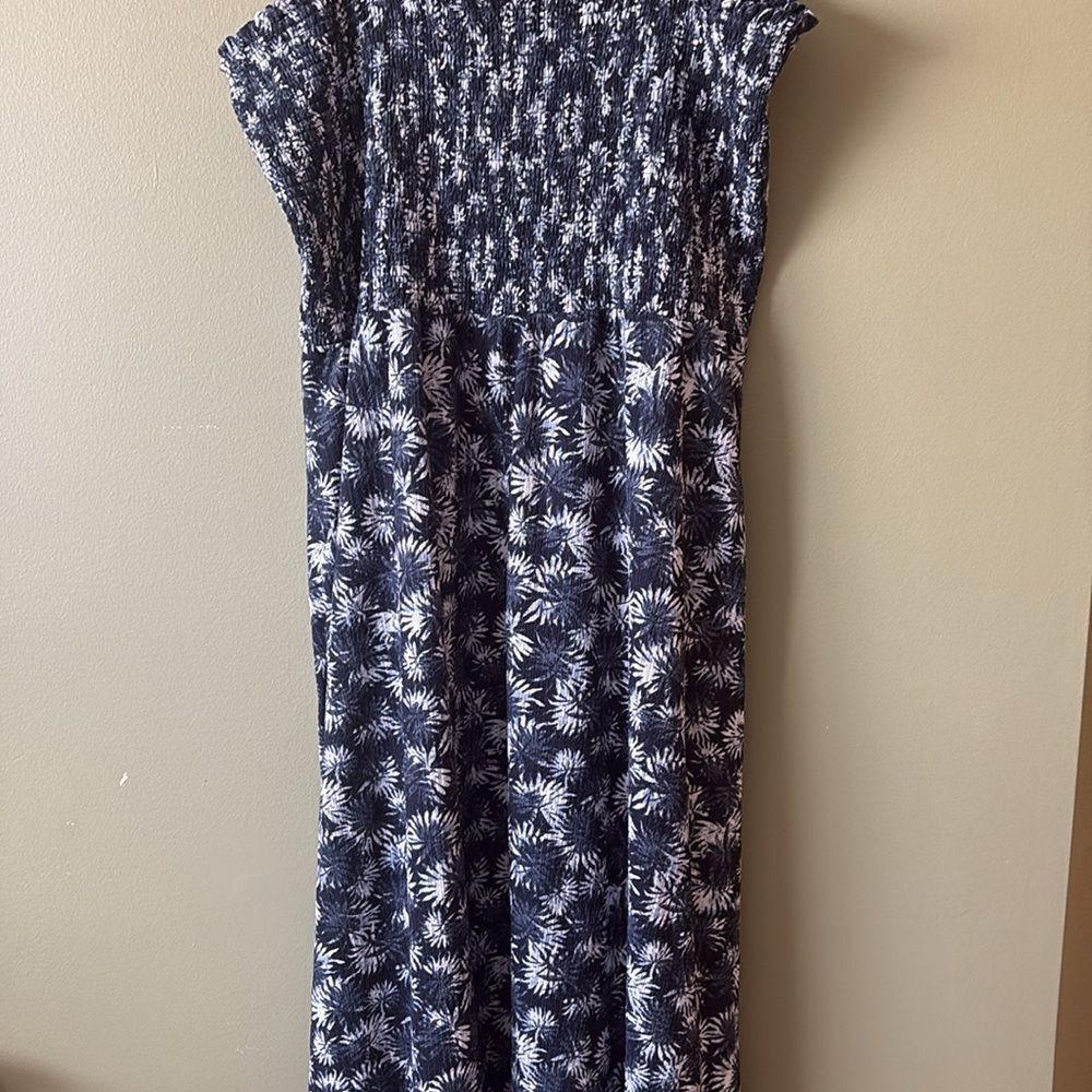 Michael Kors Tie Dye Palm Leaves Tropical Printed Smocked Maxi Dress Plus 3X - Picture 3 of 8